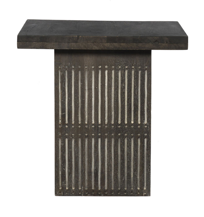 Solid Wood Square End Table - Antique Brown
