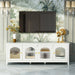 Giga stylish TV stand with solid wood frame, glass doors, metal handles, perfect for media consoles and entertainment centers.