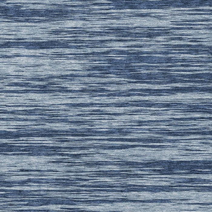 10' X 14' Striped Washable Area Rug With UV Protection (675576) - Blue / Ivory