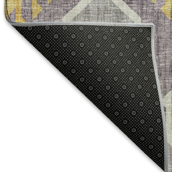 10' X 14' Tribal Washable Area Rug With UV Protection (644790) - Purple / Ivory / Gold