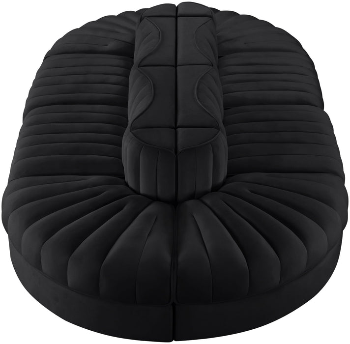 Rummi - Oval Velvet Performance Fabric Upholstered 8 Piece Modular Sectional