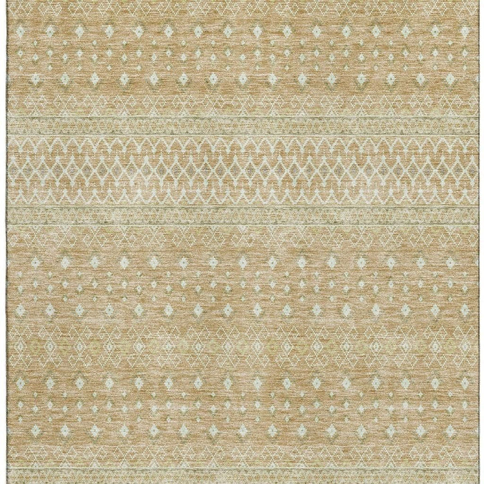 10' X 14' Tribal Washable Area Rug With UV Protection (657167) - Copper / Ivory