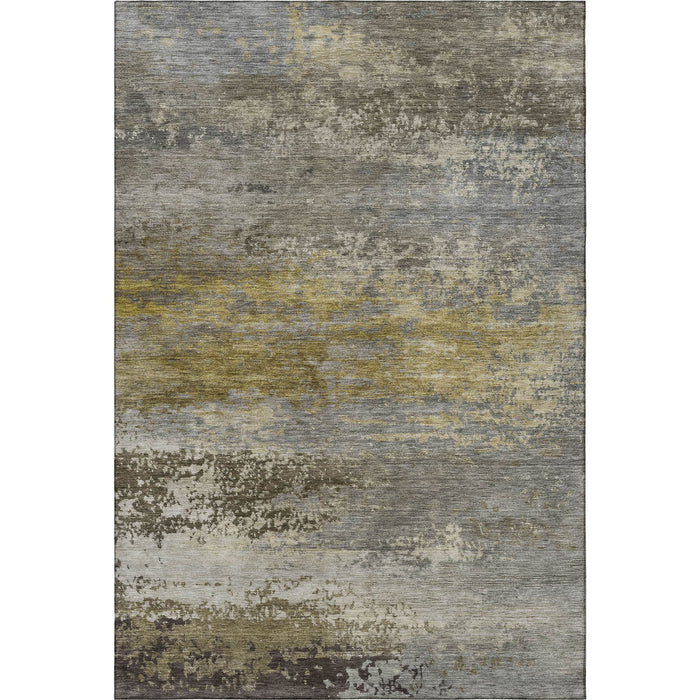 10' X 14' Abstract Washable Area Rug With UV Protection (717128) - Taupe / Gold