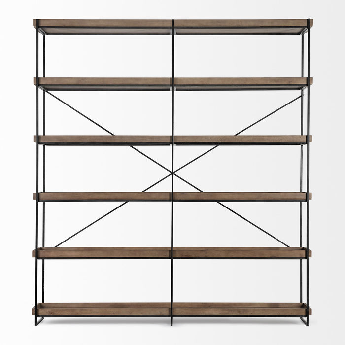 Five Tier Bookcase (380597) - Black / Brown