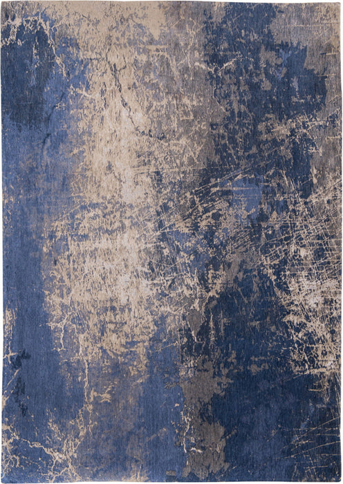 5' x 7' Abstract Non Skid 100% PET Area Rug - Blue And Gray