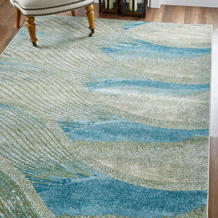 8' x 11' Abstract Area Rug - Blue