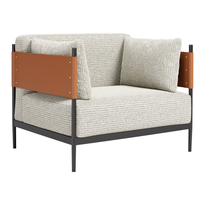 34" Modern Upholstered Arm Chair - Gray