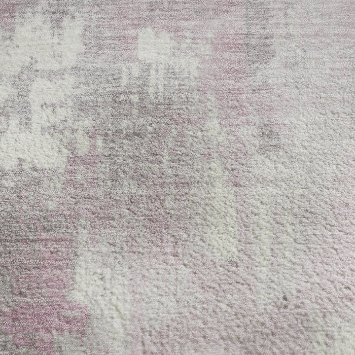 10' X 14' Abstract Washable Area Rug With UV Protection (705413) - Pink / Ivory