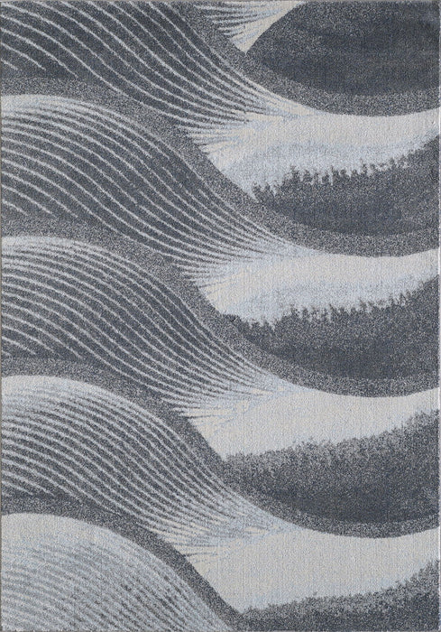 8' x 11' Abstract Area Rug - Blue And Gray