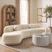 Meridian Furniture Avra 146-inch velvet performance fabric upholstered sectional sofa with plush cushions and modern design.