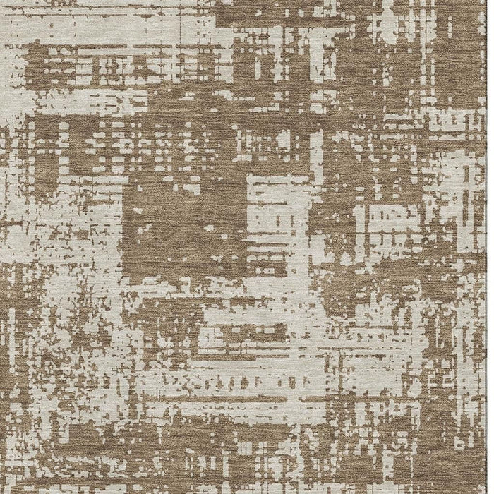 10' X 14' Abstract Washable Area Rug With UV Protection (671132) - Brown / Beige
