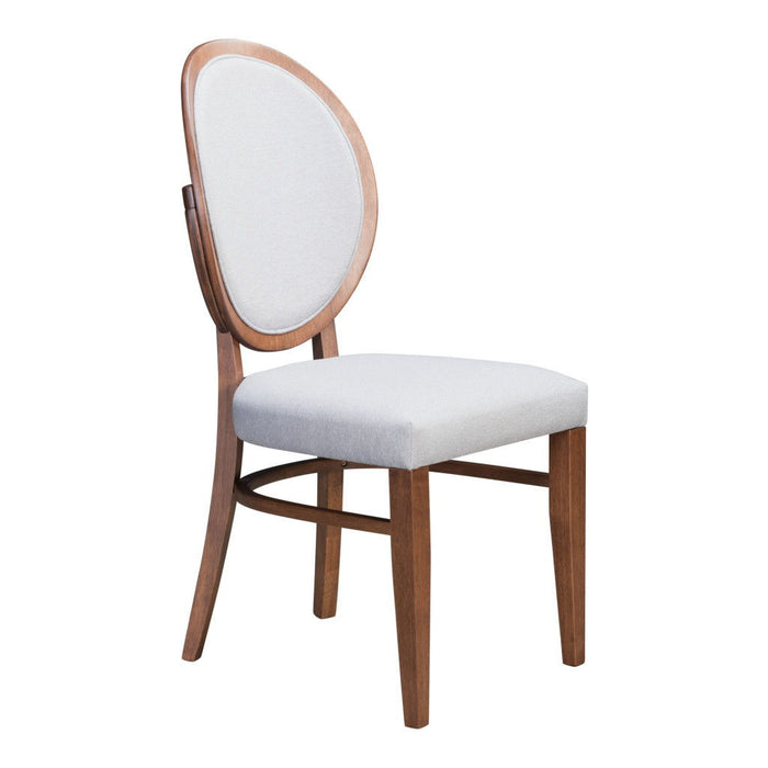 Upholstered Fabric King Louis Back Dining Side Chairs (Set of 2) - Light Gray
