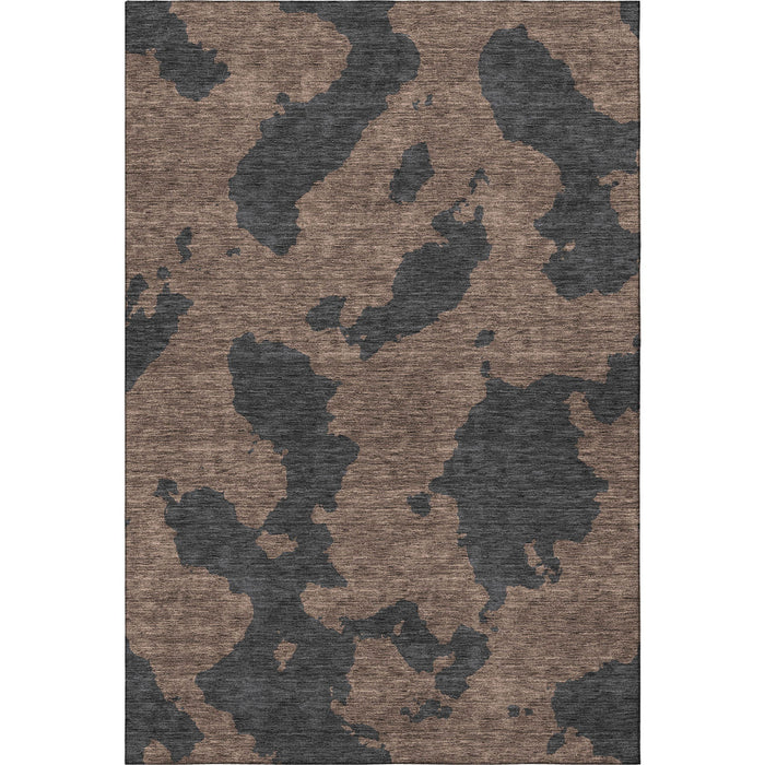10' X 14' Abstract Washable Area Rug With UV Protection (677016) - Chocolate / Brown