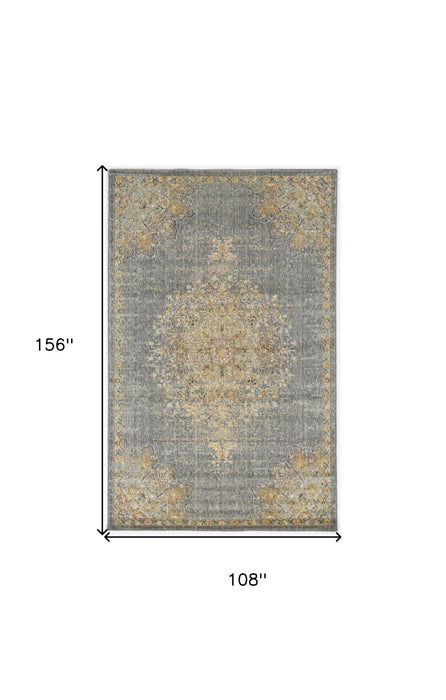 9' x 13' Wool Handmade Area Rug - Slate Gray
