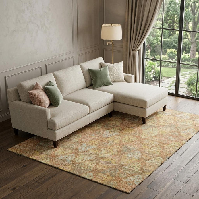 10' X 14' Washable Area Rug With UV Protection (695612) - Copper / Gold / Beige