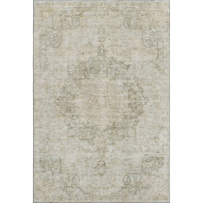10' X 14' Oriental Washable Area Rug With UV Protection (692328) - Sage / Ivory / Gray