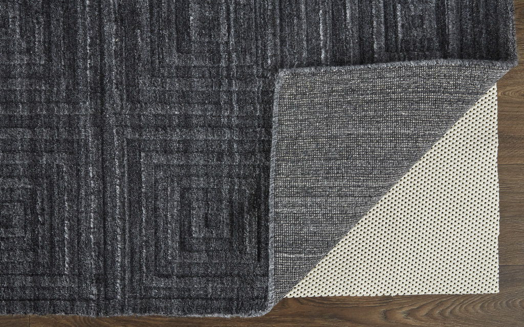 10' x 14' Striped Hand Woven Area Rug - Gray And Black