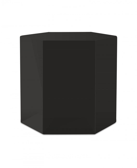 13" High Gloss Manufactured Wood Hexagon End Table - Black