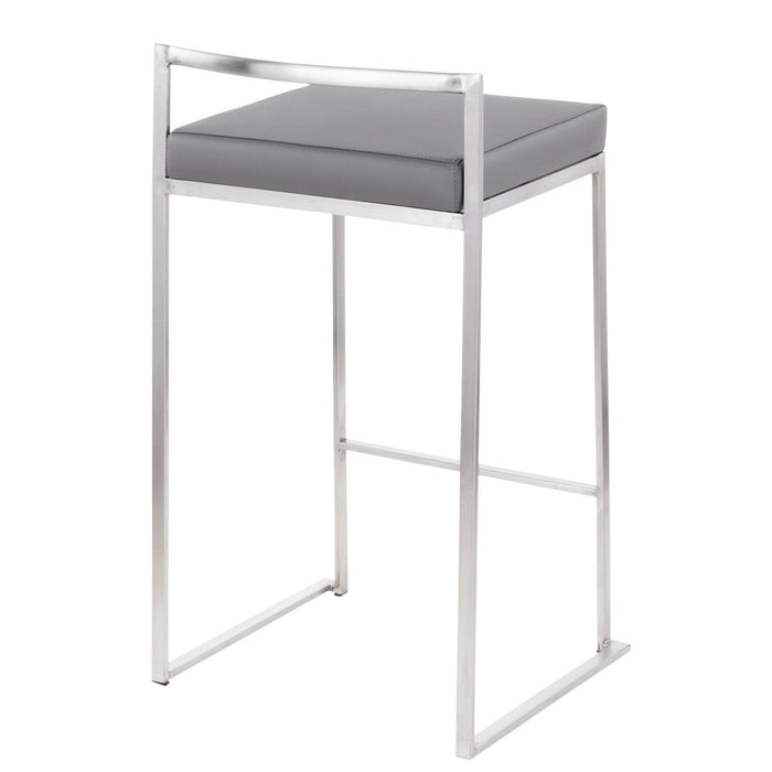 Fuji - 26" Stackable Counter Stool - Brushed Stainless Steel