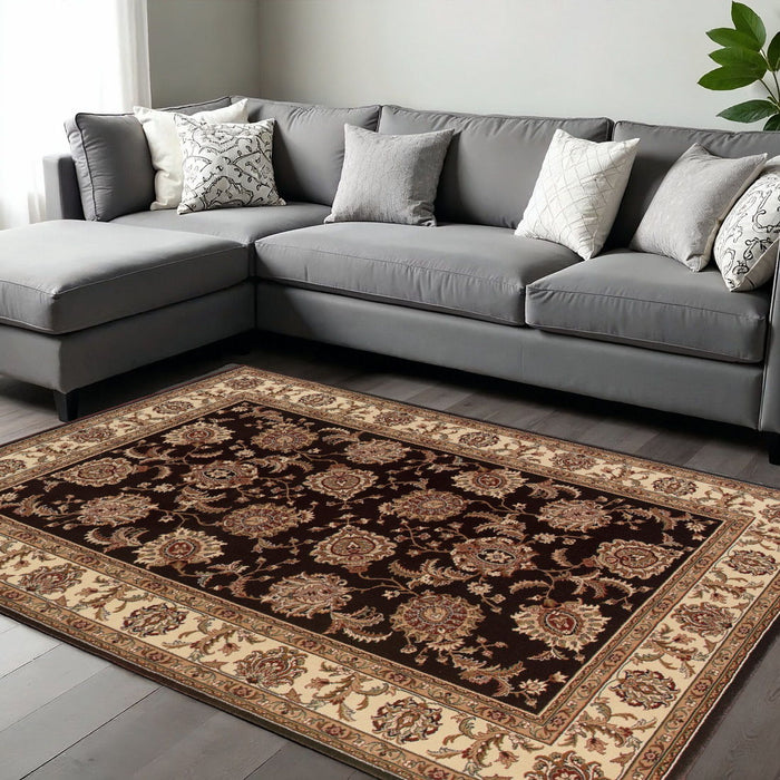 10' X 13' Oriental Area Rug - Brown