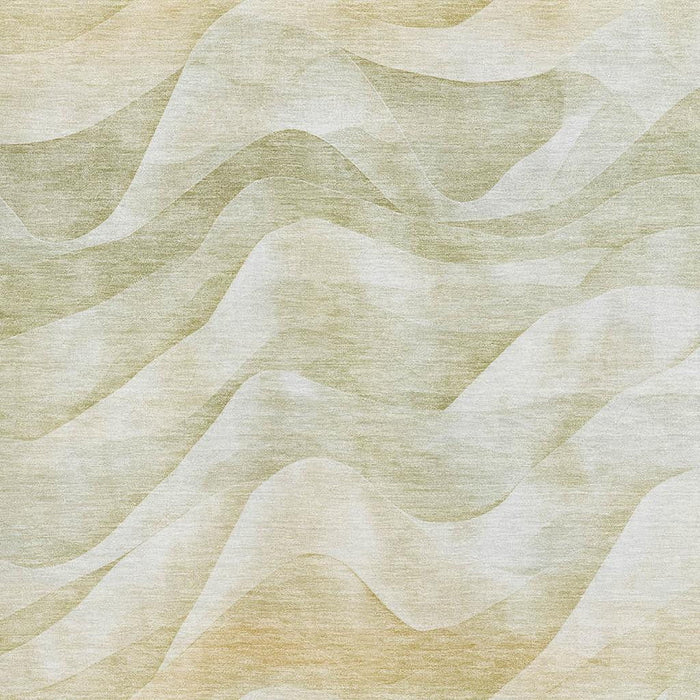 10' X 14' Abstract Washable Area Rug With UV Protection (694803) - Artichoke Green / Ivory / Beige