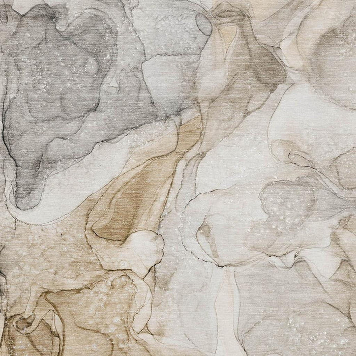 8' X 10' Abstract Washable Area Rug With UV Protection (647000) - Beige / Ivory