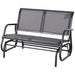 Gray Outsunny 2-person outdoor glider bench with powder-coated steel frame, perfect for backyard garden or porch seating.