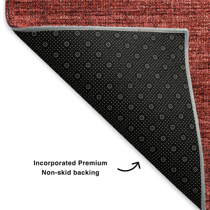 8' X 10' Ombre Washable Area Rug With UV Protection (650390) - Navy Blue / Red
