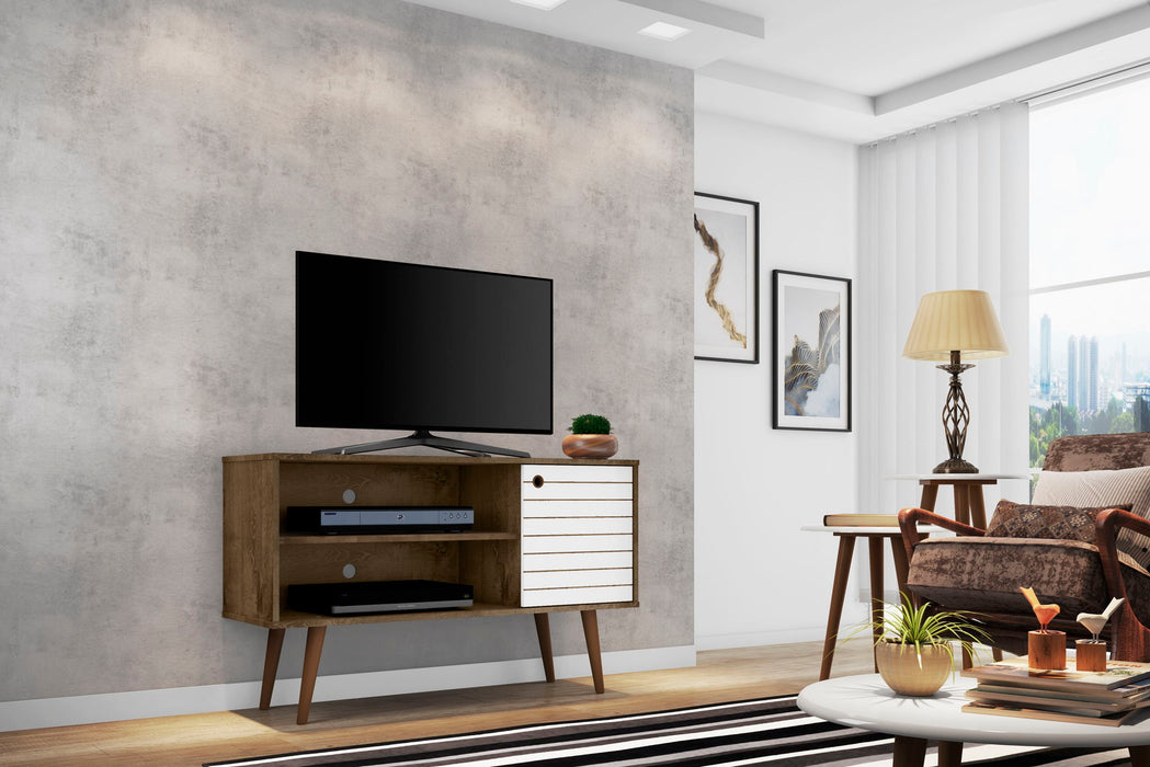 Manhattan Liberty - TV Stand With Rustic Brown Frame