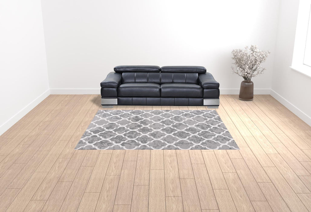 8' x 11' Geometric Power Loom Stain Resistant Area Rug - Green