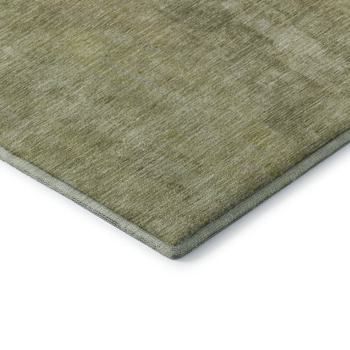 10' X 14' Abstract Washable Area Rug With UV Protection (695972) - Artichoke Green / Copper