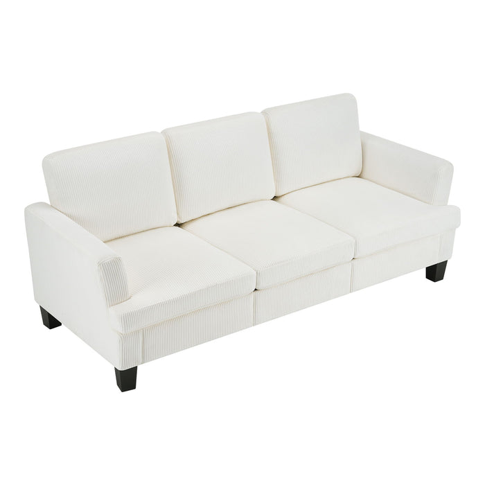Corduroy Sofa - White