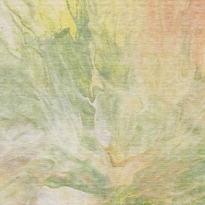 9' X 12' Abstract Washable Area Rug With UV Protection (653487) - Green / Peach / Yellow
