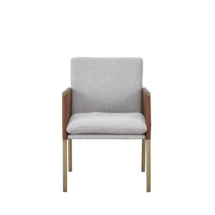 Upholstered In Fabric Dining Arm Chair - Light Gray