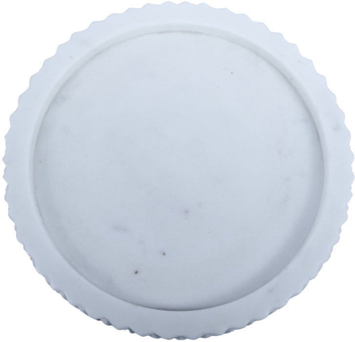 Russell Meridian Furniture genuine marble tray with sleek design and polished surface, ideal for serving or decorative use.
