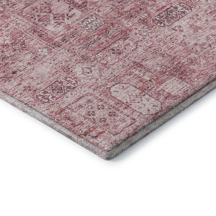 10' X 14' Floral Washable Area Rug With UV Protection (651202) - Pink / Ivory