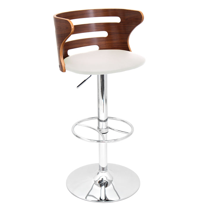 Cosini - Adjustable Barstool With Swivel - Walnut And Cream Faux Leather (Set of 2)