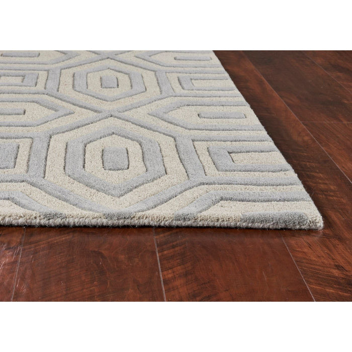 5' x 8' Hand Tufted Geometric Indoor Area Rug - Gray