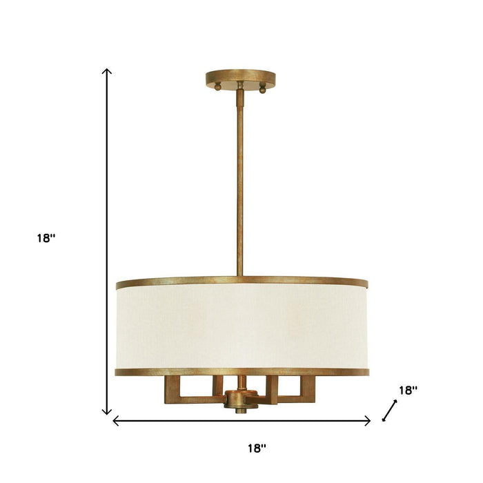 Four Light Metal Dimmable Chandelier With Shades - Gold