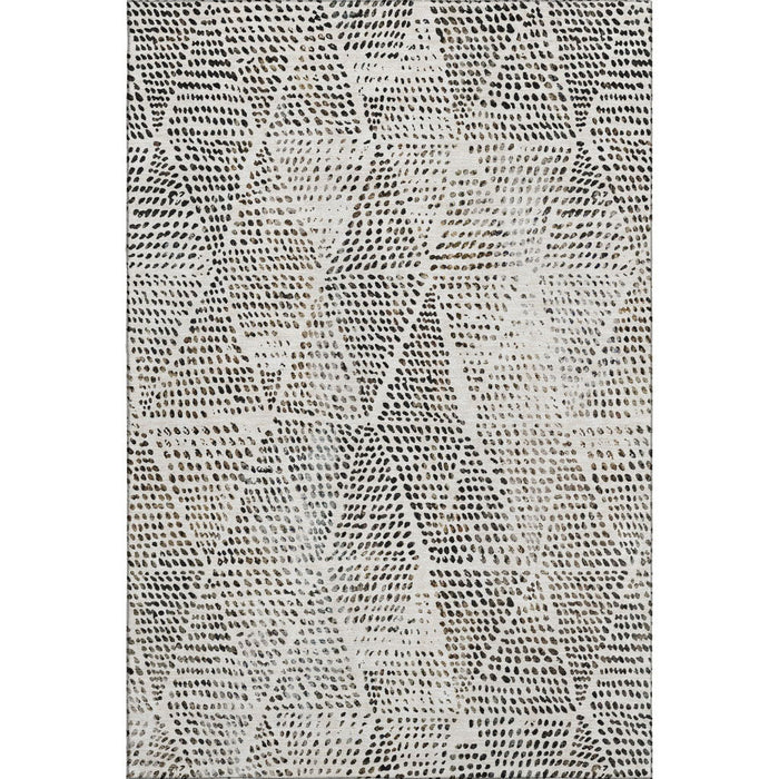 10' X 14' Diamond Washable Area Rug With UV Protection (650584) - Ivory / Charcoal
