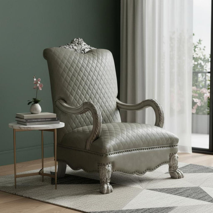 Faux Leather Arm Chair - Bone