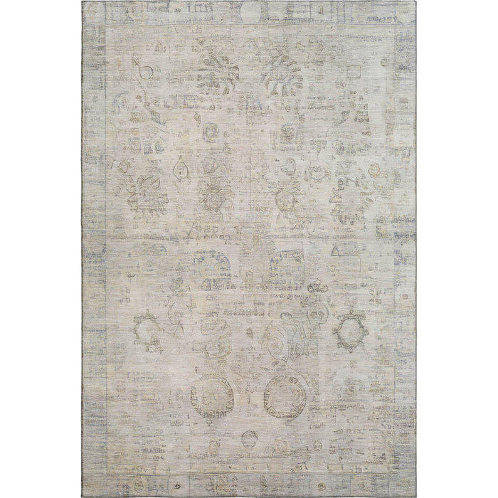 10' X 14' Oriental Washable Area Rug With UV Protection (700775) - Linen / Beige