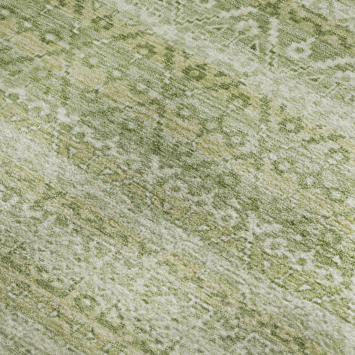 10' X 14' Striped Washable Area Rug With UV Protection (717851) - Sage / Beige