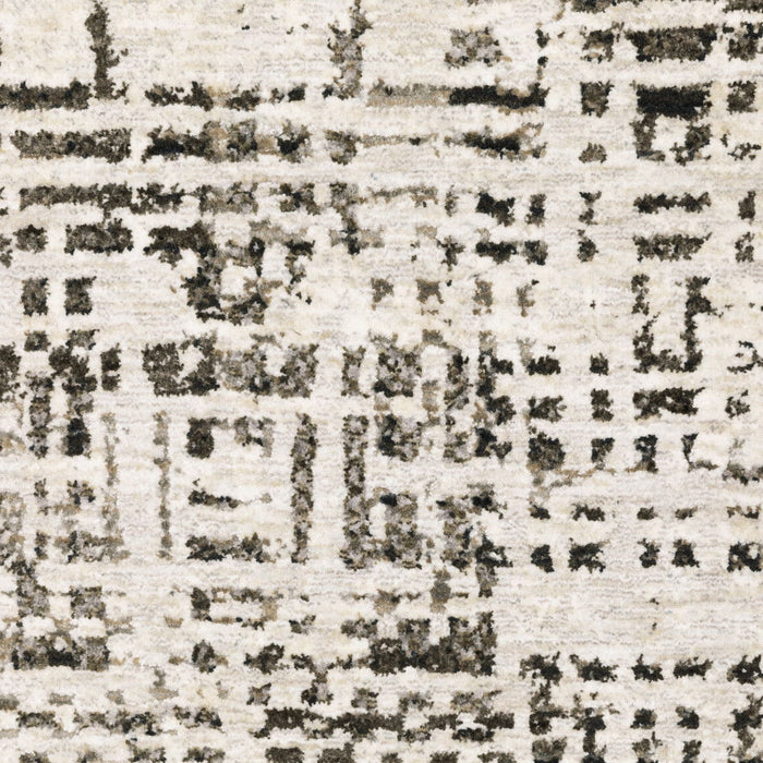10' x 13' Abstract Power Loom Stain Resistant Area Rug - Ivory Gray Charcoal Brown And Beige