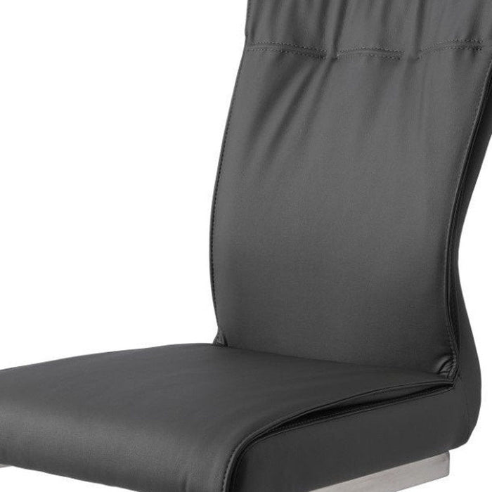Upholstered Dining Side Chairs (Set of 2) - Gray / Silver