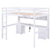 Giga loft bed with integrated desk, cabinets, drawers, charging station, and bedside tray, featuring a modern, multi-functional design.