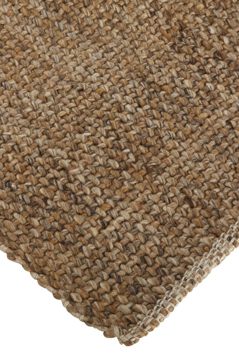 9' x 12' Hand Woven Polyester Area Rug - Brown