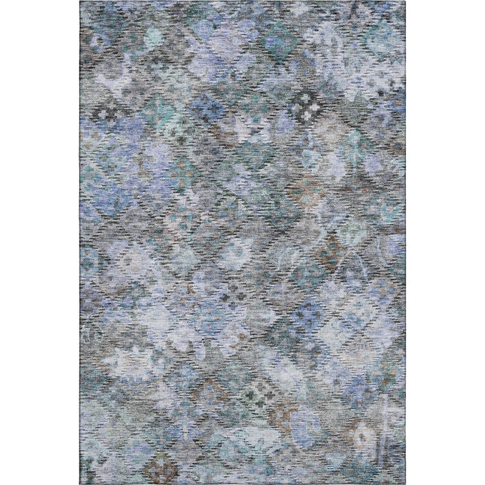10' X 14' Abstract Geometric Washable Area Rug With UV Protection (684534) - Blue / Ivory / Taupe