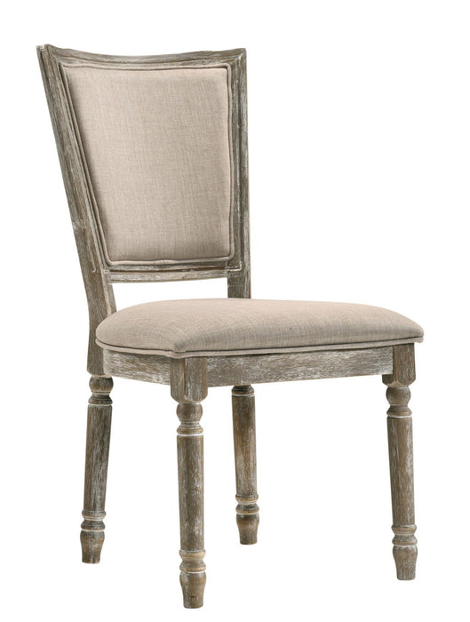 Upholstered Fabric And Solid Wood Dining Side Chairs (Set of 2) - Gray