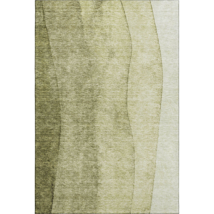 10' X 14' Ombre Washable Area Rug With UV Protection (656358) - Olive Green / Ivory